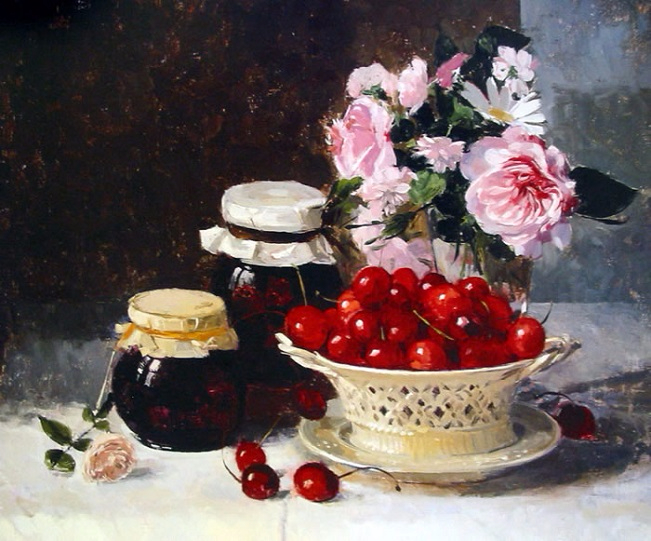 Creamware Basket of Cherries and Preserves (651x541, 359Kb)