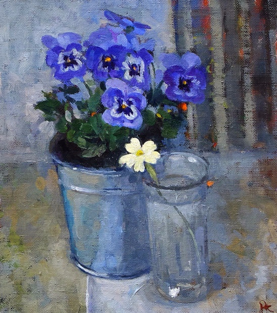 Violas and a Primrose (547x617, 402Kb)