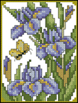  Oriental Floral  Wall Hanging - Purple Iris (215x285, 125Kb)