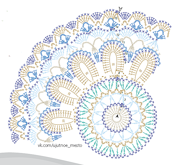 Салфетки мандалы крючком схемы и описание