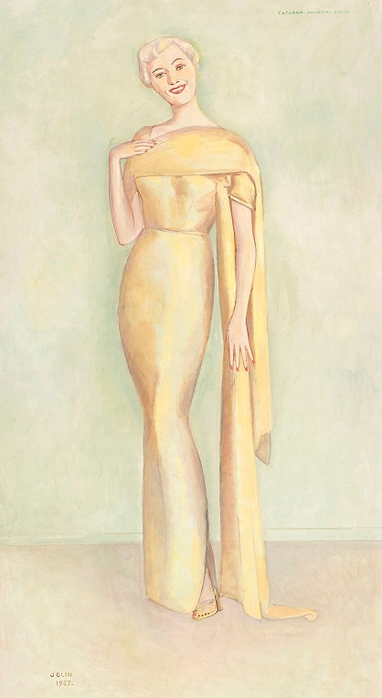     (Tatiana in the yellow evening gown). 1951 (382x700, 228Kb)