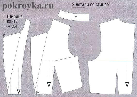 Схема обработки воротника с отрезной стойкой