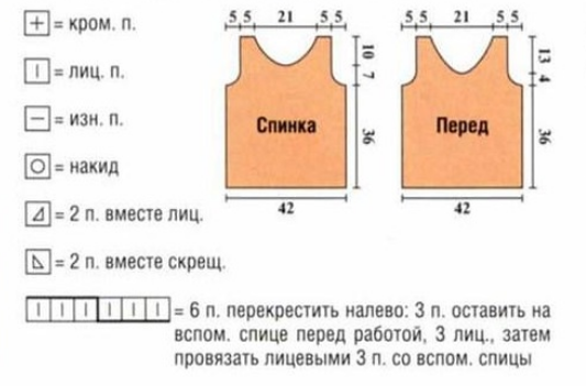 Футболка для девочки спицами схемы и описание