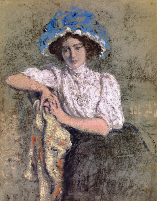 Seated Girl in a Blue Hat.1908 (546x700, 485Kb)