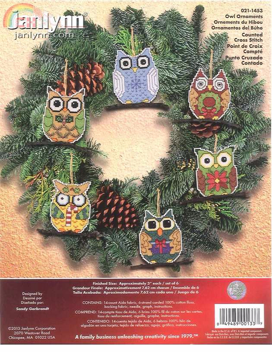 Janlynn 021-1453 Owl Ornaments (541x700, 533Kb)