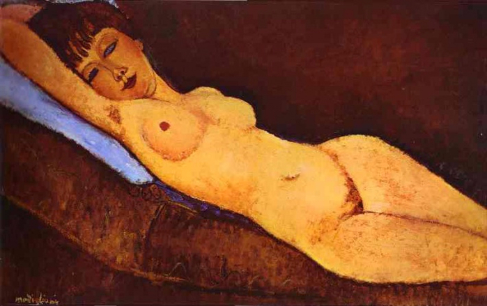 Reclining Nude with Blue Cushion. 1917 (700x439, 277Kb)