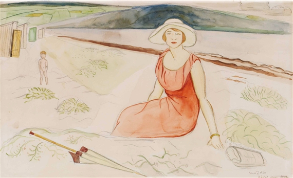 Sittande kvinna p stranden, 1923 (570x348, 190Kb)
