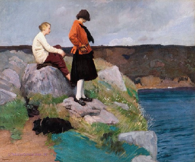 Two Girls on a Cliffs, 1917 (651x541, 407Kb)