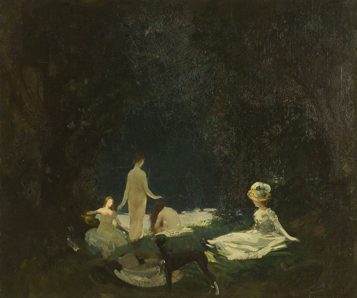 Everett Shinn Nude Bathers, 1910 (700x583, 313Kb)