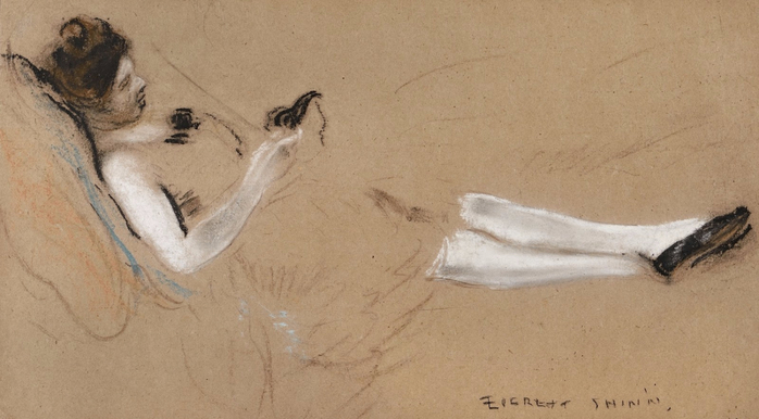 Everett Shinn Reclining Dancer with Mask (700x386, 237Kb)