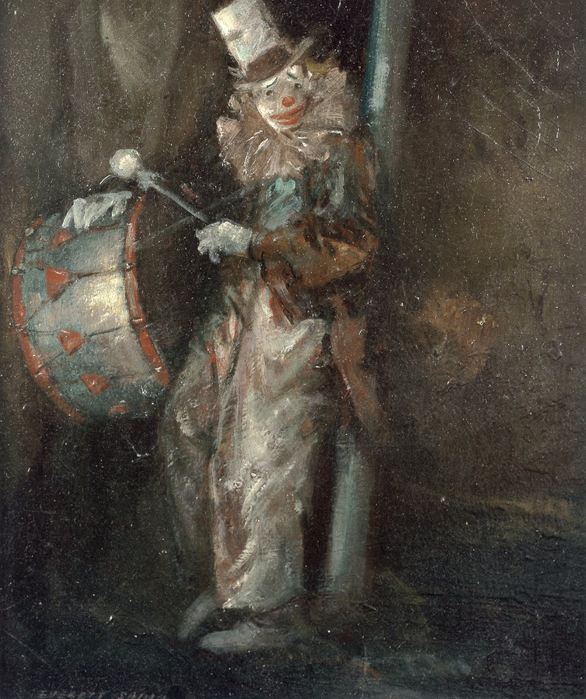 Everett Shinn Clown with Drum, c. 1940 (586x700, 482Kb)