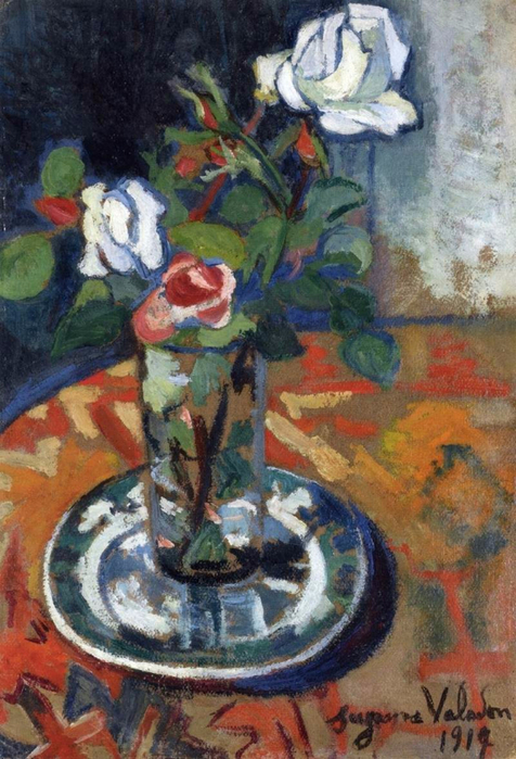 Roses in a Vase. 1914 (476x700, 413Kb)