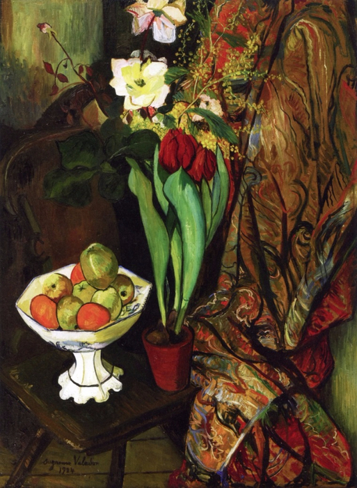 Still Life with Tulips and Fruit Bowl. 1924 (513x700, 457Kb)