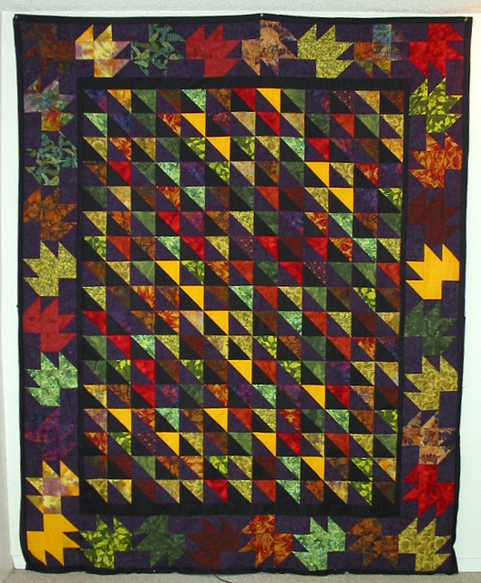 free pattern, scrappy fall leaves, by Cindy Carter at carterquilter (528x640, 430Kb)