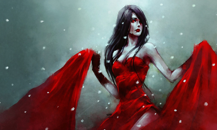 Drawn_wallpapers___Painted_girls_Vampire_in_red_dress__the_artist_NanFe_107069_ (700x420, 266Kb)
