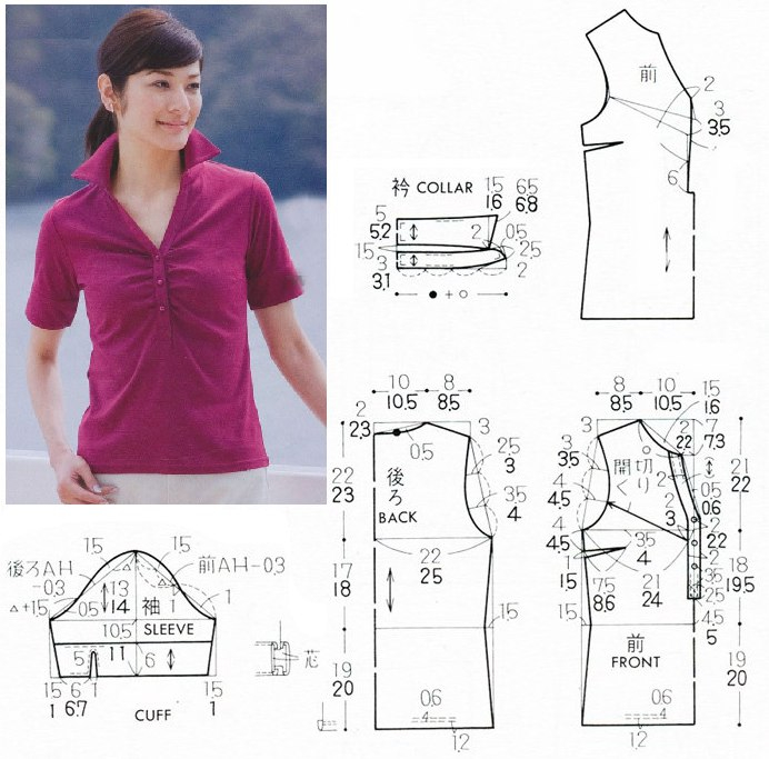Модели блузок и выкройки к ним для полных