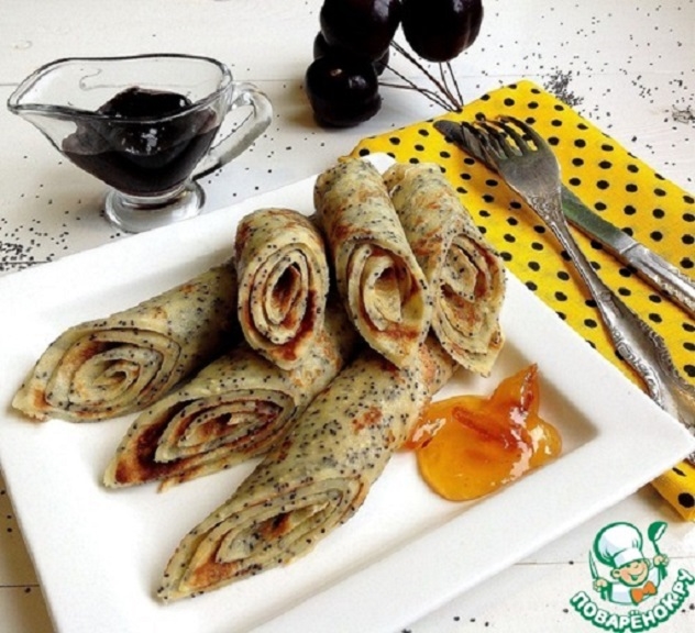 Блинчики с маком и заварным кремом ресторан