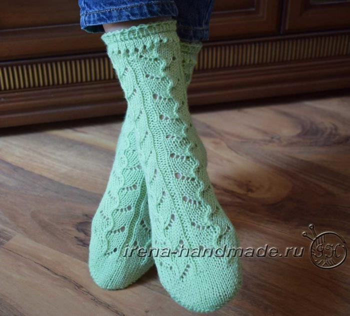 Вязанные тапки носки