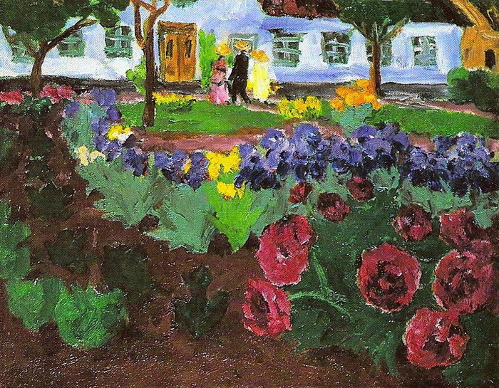 1916 Garden with flowers (Jardin de fleurs） (700x545, 255Kb)