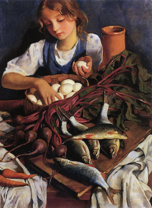 Серебрякова-на кухне - портрет Кати (511x700, 449Kb)
