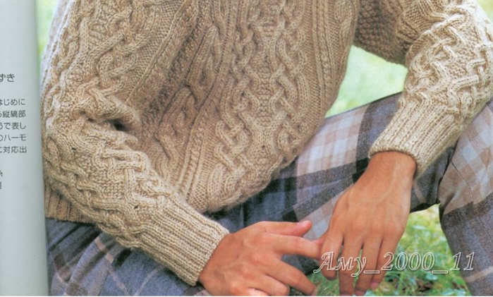 Как связать мужской свитер с аранами и косами