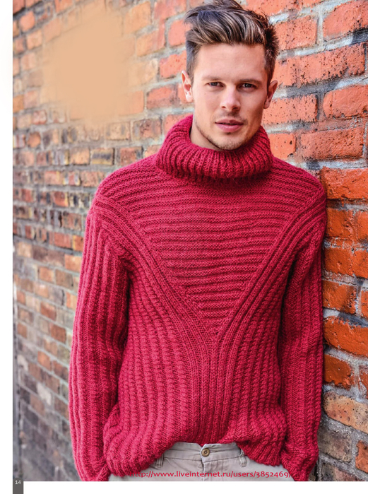 Мужской пуловер красного цвета 3 (521x700, 511Kb)