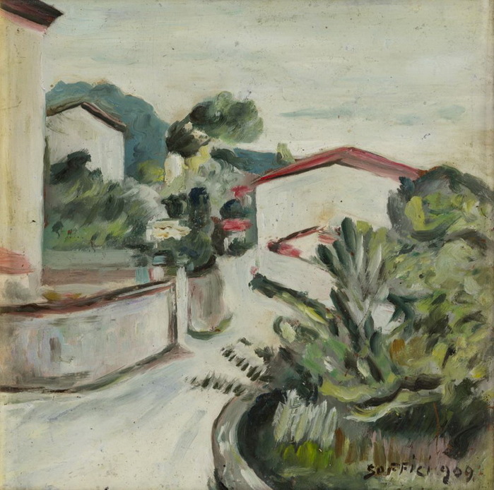 1909 Strada del poggio. Oil on panel 22.9 x 22.8 cm  (700x694, 154Kb)