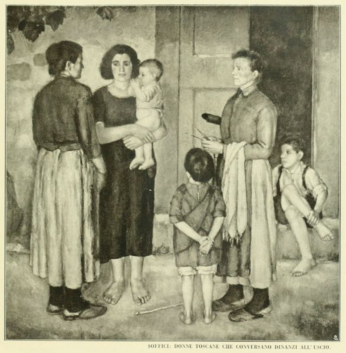 1926-1927 Donne Toscane che conversano dinanzi all'uscio (686x700, 141Kb)