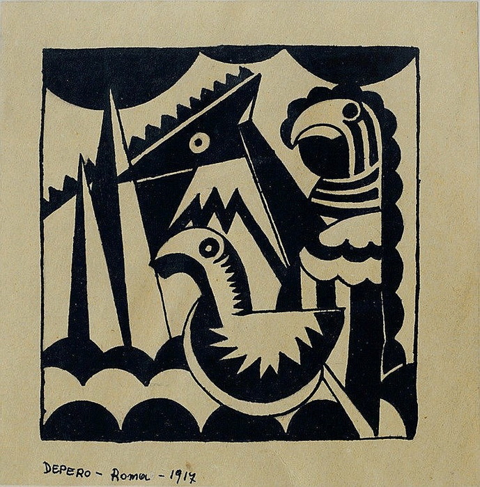 1917 Vögel, Tusche auf Papier, 16,2x16 cm (689x700, 221Kb)