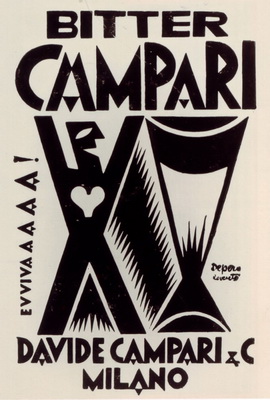 1926-1927 Evvivaaaaa! Bitter Campari, print ad cutout, Archivio Depero (270x400, 48Kb)