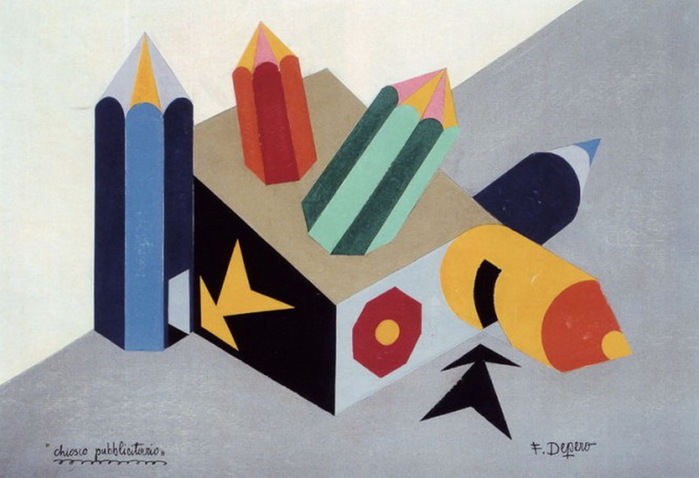 1926 Pencil Advertisement Kiosk, collage, Galleria Fonte d'Abisso, Milan (700x478, 83Kb)