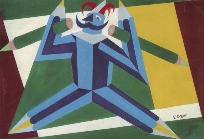 1926 Pencil-man with a Mustache, collage, Galleria Fonte d'Abisso, Milan (700x476, 86Kb)
