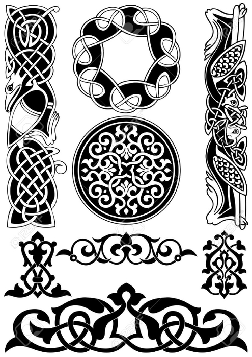 8489425-Celtic-art-collection-on-a-white-background--Stock-Vector-celtic-tribal-tattoo (495x700, 217Kb)