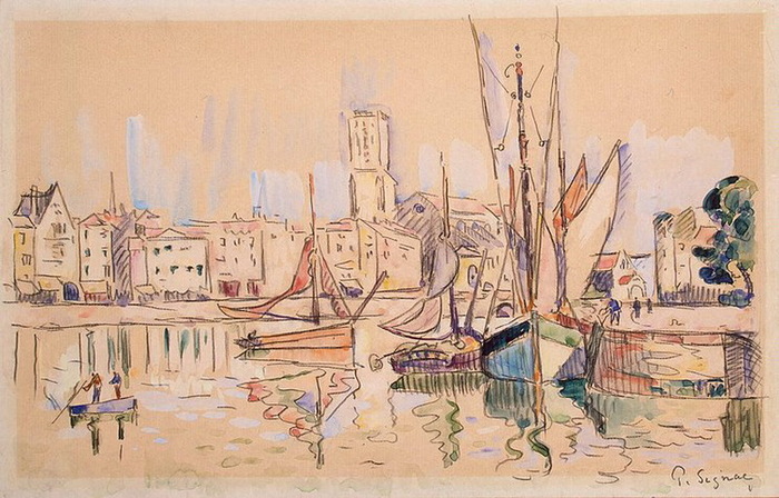 1920 Sailboats-at-a-Pier-in-Honfleur (700x448, 133Kb)