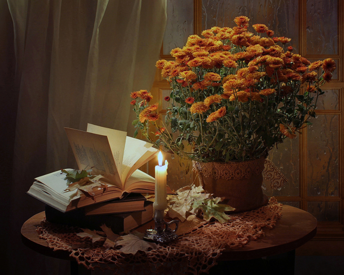 Still-life_Chrysanthemums_Candles_Orange_Book_538853_1283x1024 (700x558, 493Kb)