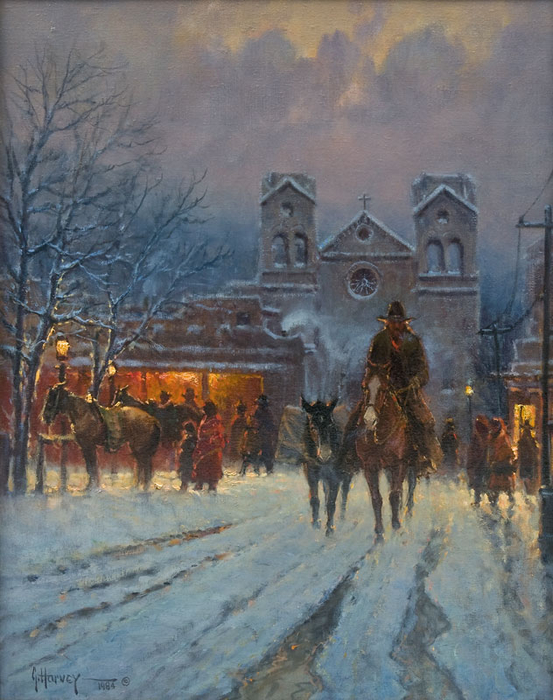 Lights Along the Plaza, Santa Fe (553x700, 423Kb)