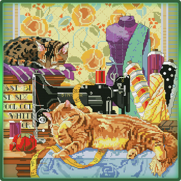 Cats In The Sewing Room (700x700, 975Kb)