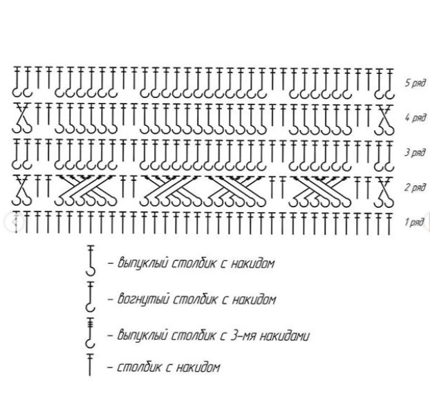 Схема коса крючком