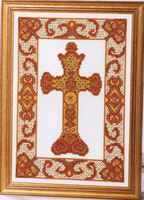 Хрестик, вишивка з бісером (506x700, 540Kb)
