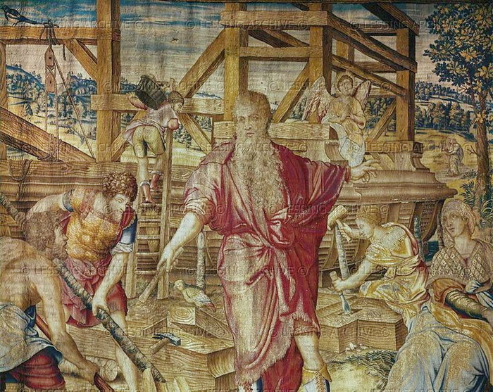 1550 Всемирный потоп. Из серии История Ноя.   Jan de Kempeneer's workshop (design by Michiel Coxie) (700x557, 231Kb)