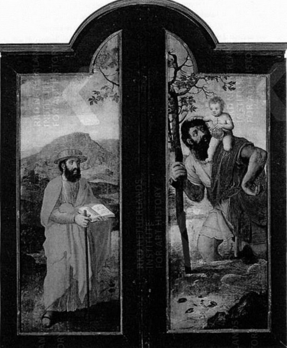 1540-е Поклонение пастухов. Триптих (в закрытом сост). St Christopher, ЧС (577x700, 125Kb)