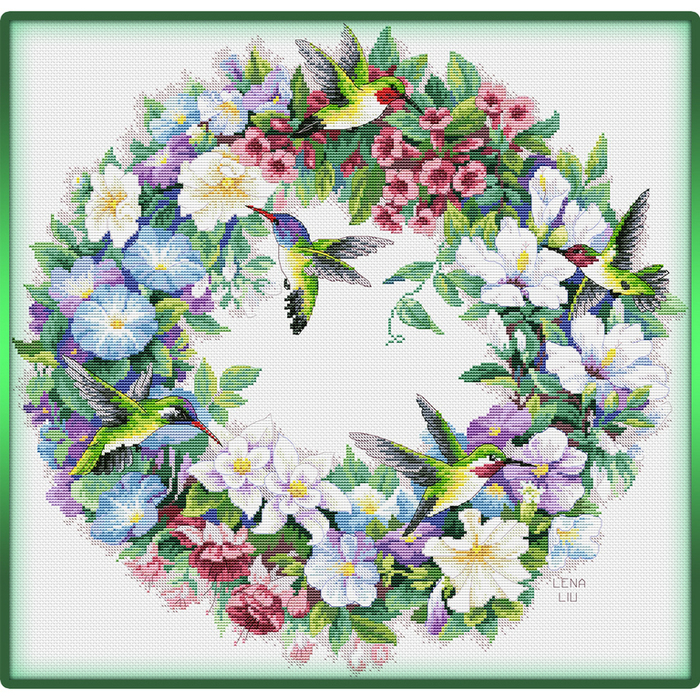 Hummingbird Wreath (700x700, 785Kb)