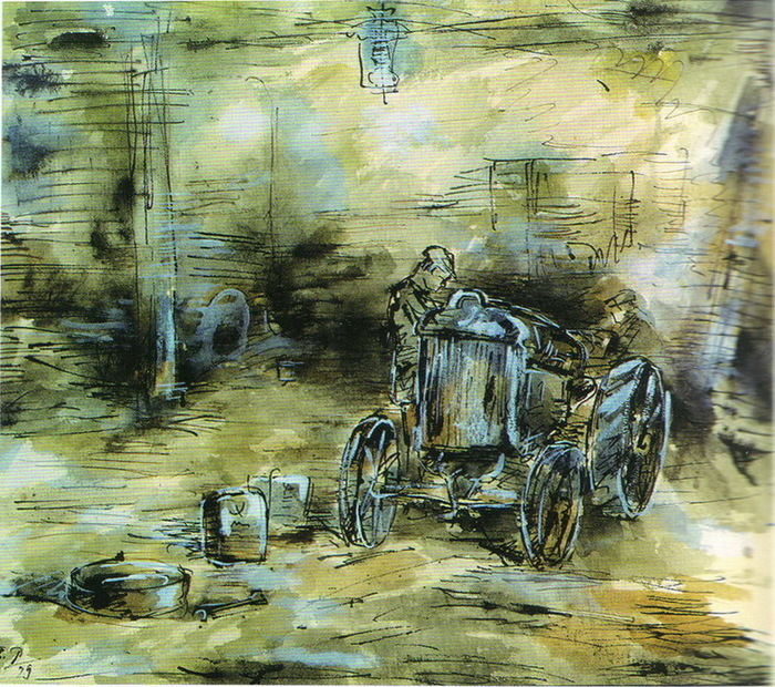Картина художника б рыбченкова 1916 год. Первов Анатолий Павлович художник. Талдыкин Юрий Иванович художник. Картина ремонт трактора. Художник Кустицкий трактор.