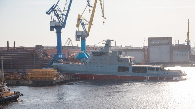 Russian Shipyard Launches Missile-Carrying Icebreaker (643x361, 147Kb)