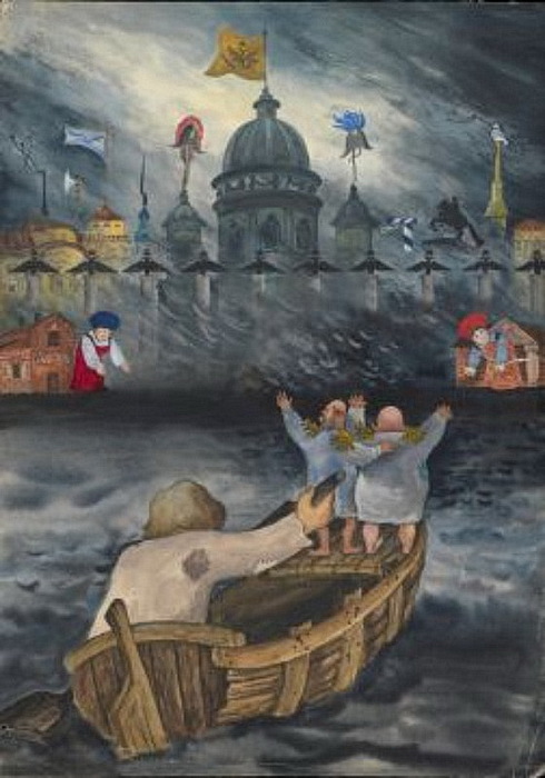 1930-е Из серии иллюстраций к произведениям М.Е. Салтыкова-Щедрина. 1930-е. Бумага, акварель. Коллекция Мкртича 4Окрояна 3 (490x700, 96Kb)