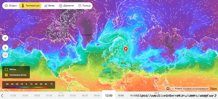 Интерактивная карта погоды в реальном времени тула