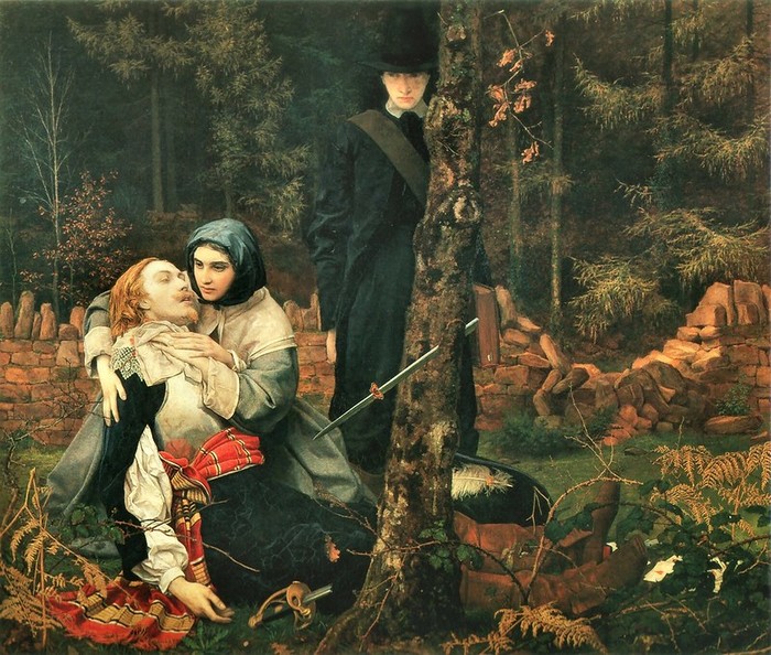 1855   (The Wounded Cavalier). , . 91,4 x 104,1 cm. Guildhall Art Gallery, . (2) (700x594, 159Kb)