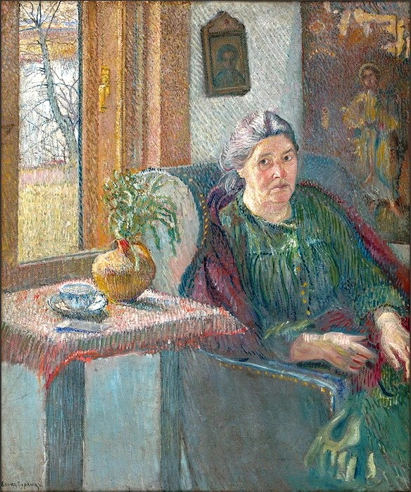 David Burliuk - Portrait of a Mother, 1906. Oil on canvas (584x699, 456Kb)