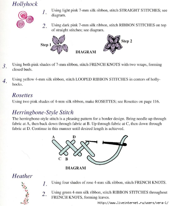 Mary Jo Hiney, Joy Anckner - Ribbon Basics. All The Stitches & Techniques Of Silk Ribbon Work & Embroidery - 1996_44 (577x700, 184Kb)