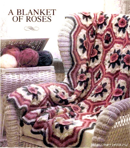 Вязание крючком. Плед - A Blanket of Roses Afghan (3) (422x480, 202Kb)